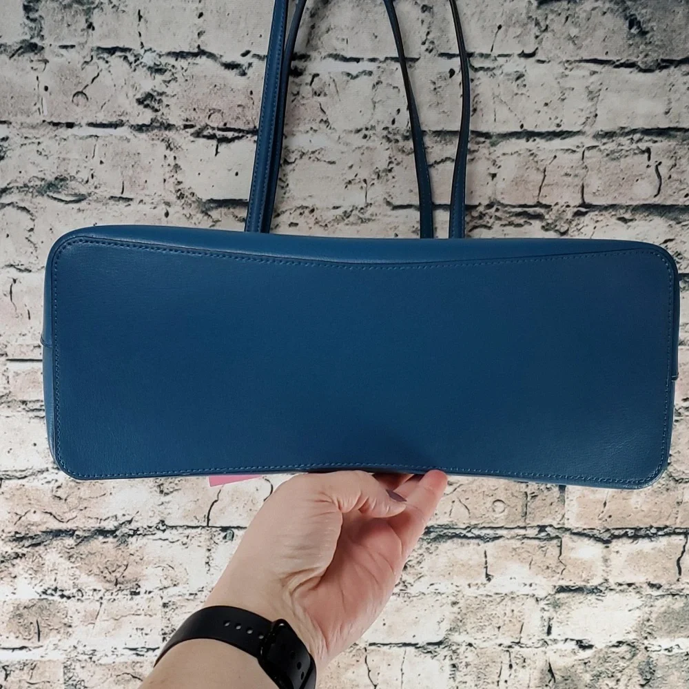 Kate Spade | Harper Peacock Blue Leather Tote Shoulder Bag - Picture 4 of 11